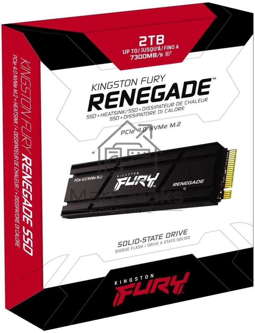 Накопитель SSD Kingston Fury Renegade, 2Tb, PCIe 4.0 x4, M.2 2280, NVMe, R/W 7300/7000