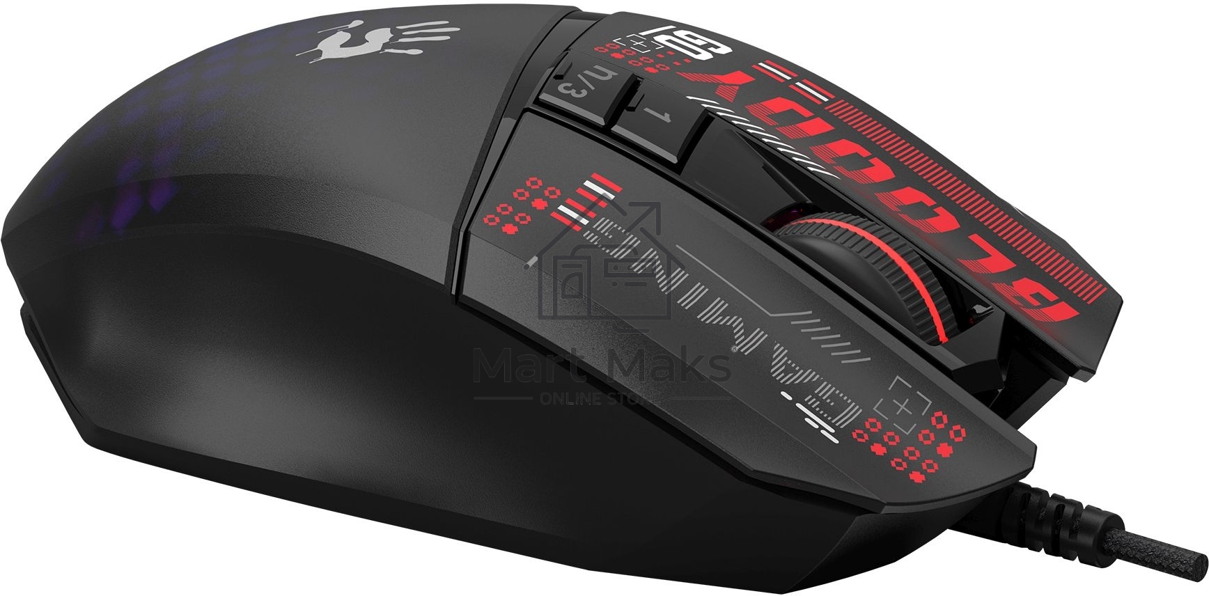 Мышь проводная A4Tech Bloody W60 Max Mini черный, 12000 dpi, USB, кнопки - 9