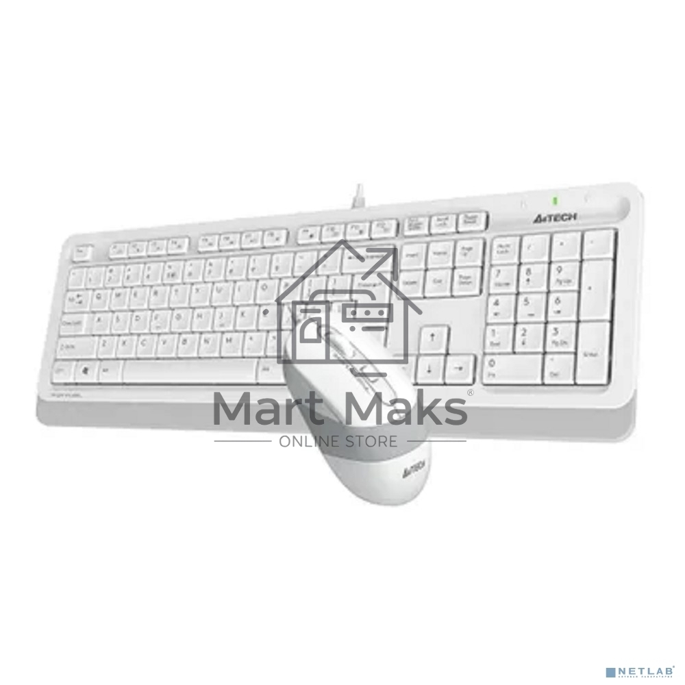 Клавиатура + мышь A4Tech Fstyler F1010 клав:белый/серый мышь:белый/серый USB Multimedia