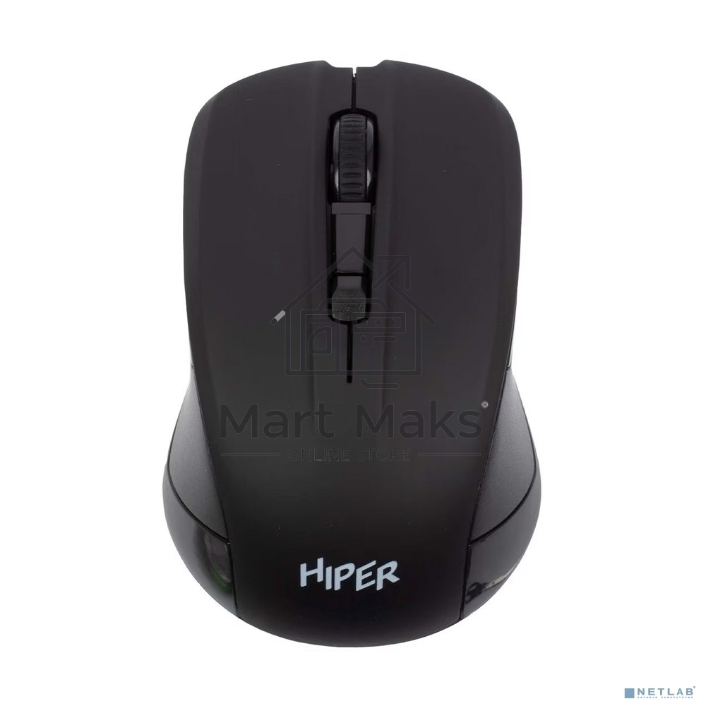 Мышь беспроводная HIPER HOMW-101-BT черный, 1600 dpi, радиоканал, USB, кнопки - 4