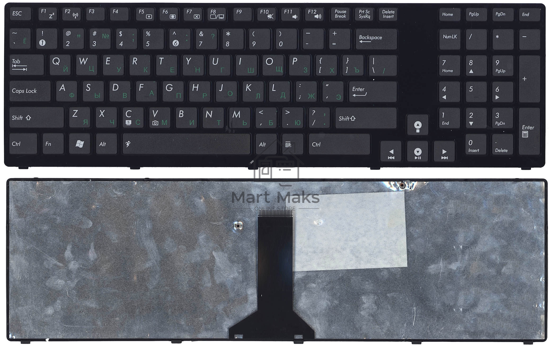 Клавиатура для ноутбука Asus K93 черная с рамкой