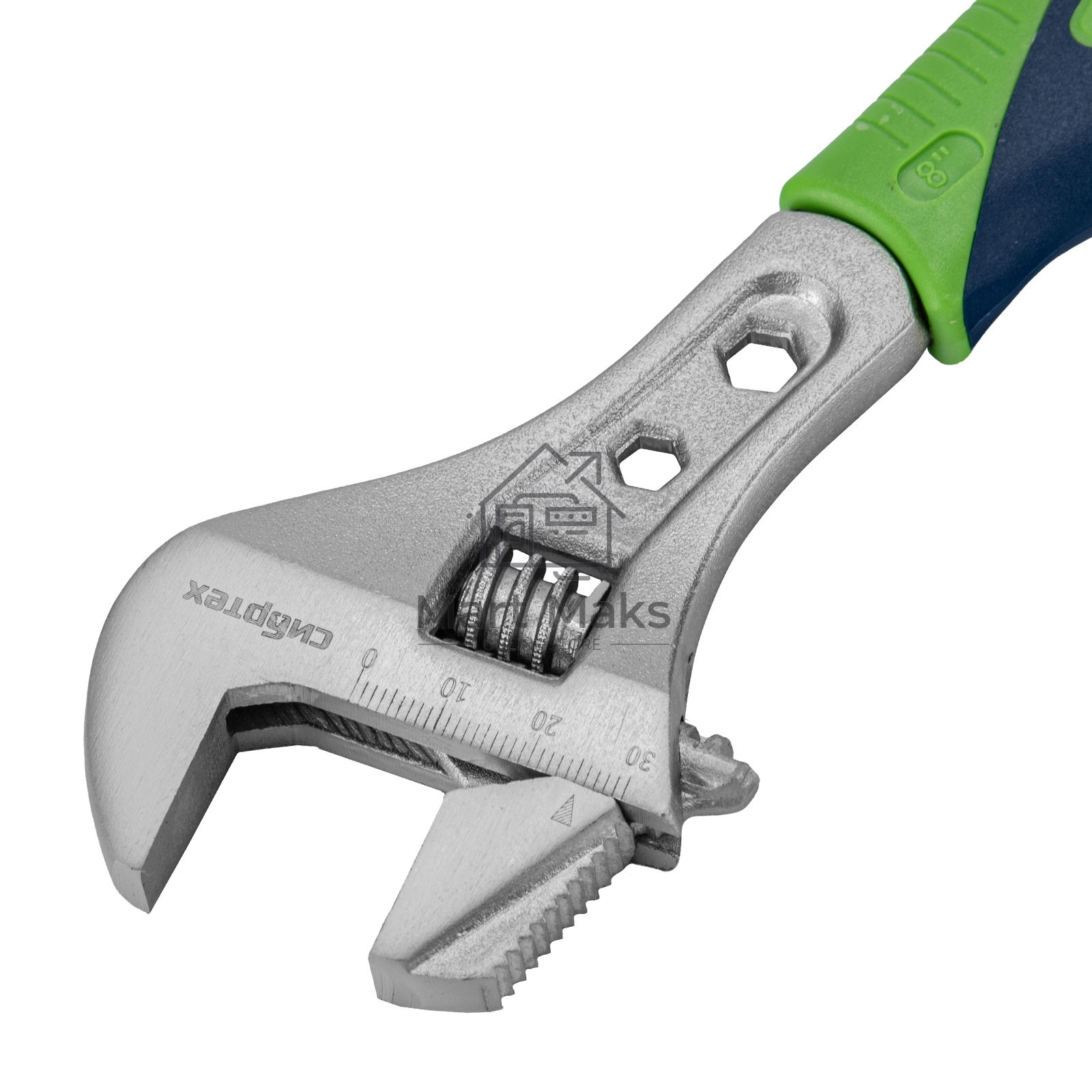 Ключ разводной, 200мм, переставная губка, двухкомпонентная рукоятка Сибртех