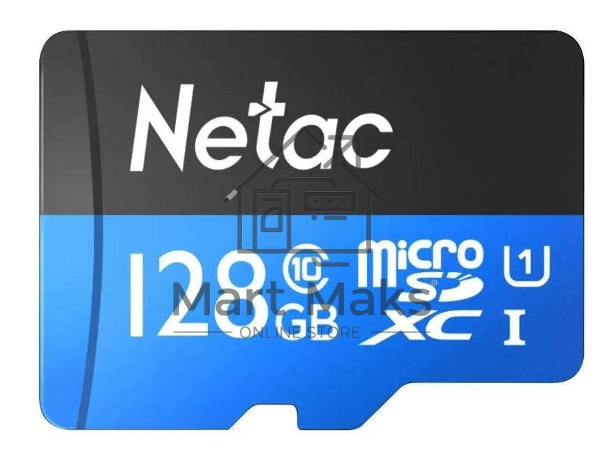Флеш карта MicroSDXC 128GB Netac Class 10 UHS-I U1 P500 Standart + адаптер NT02P500STN-128G-R