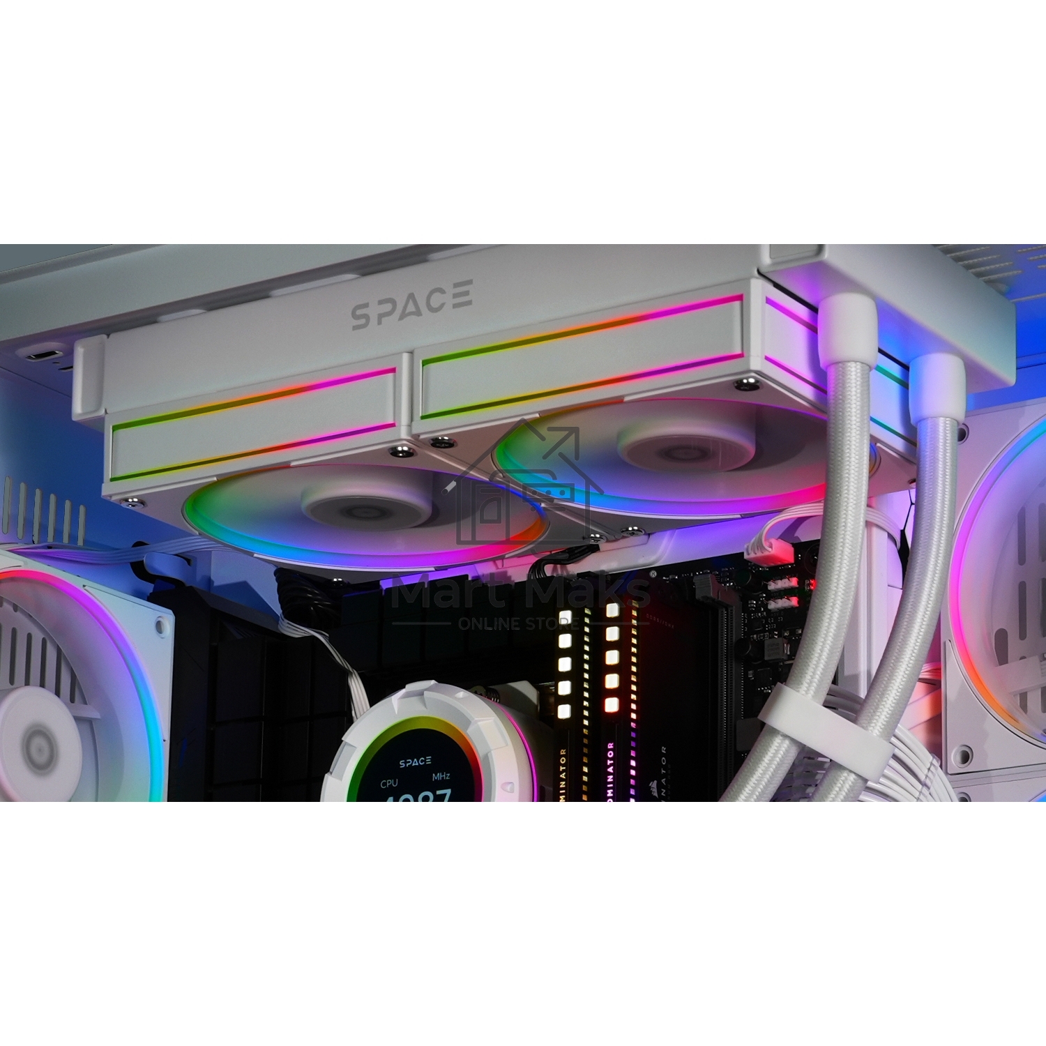 Вентилятор для корпуса ID-Cooling AF-127-ARGB-W белый, 120 мм, 2000 об/мин, 29.9 дБ, 4 pin