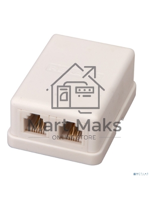 Розетка телефонная 2-м ОП RJ11 бел. Rexant 03-0002