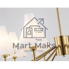 Люстра Ambrella light LH57135/8 BS/FR латунь/белый матовый E14/8 max 40W D800*650