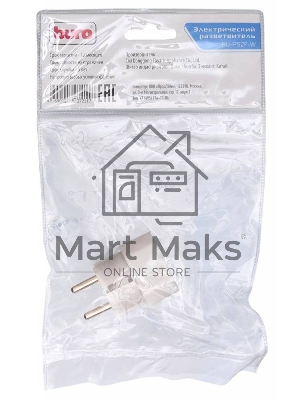 Сетевой разветвитель Buro BU-PS2F-W (2 розетки) белый (пакет ПЭ)