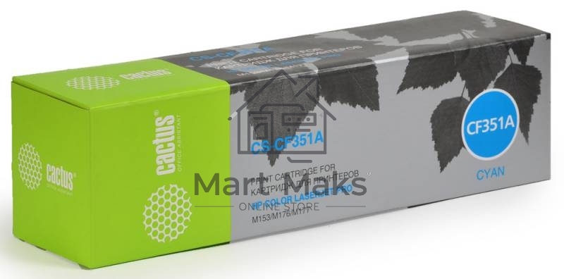 Картридж лазерный Cactus CS-CF351A голубой (1000 стр.) для HP M176/M177