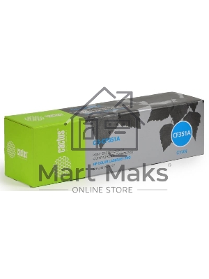 Картридж лазерный Cactus CS-CF351A голубой (1000 стр.) для HP M176/M177