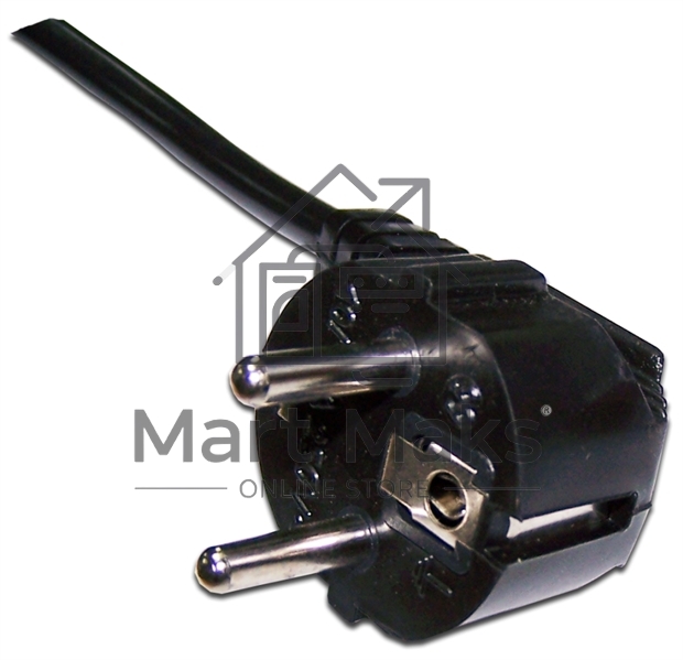Шнур питания C19-Schuko угловая, 3х1.5, 220В, 16А, черный, 2 метра
