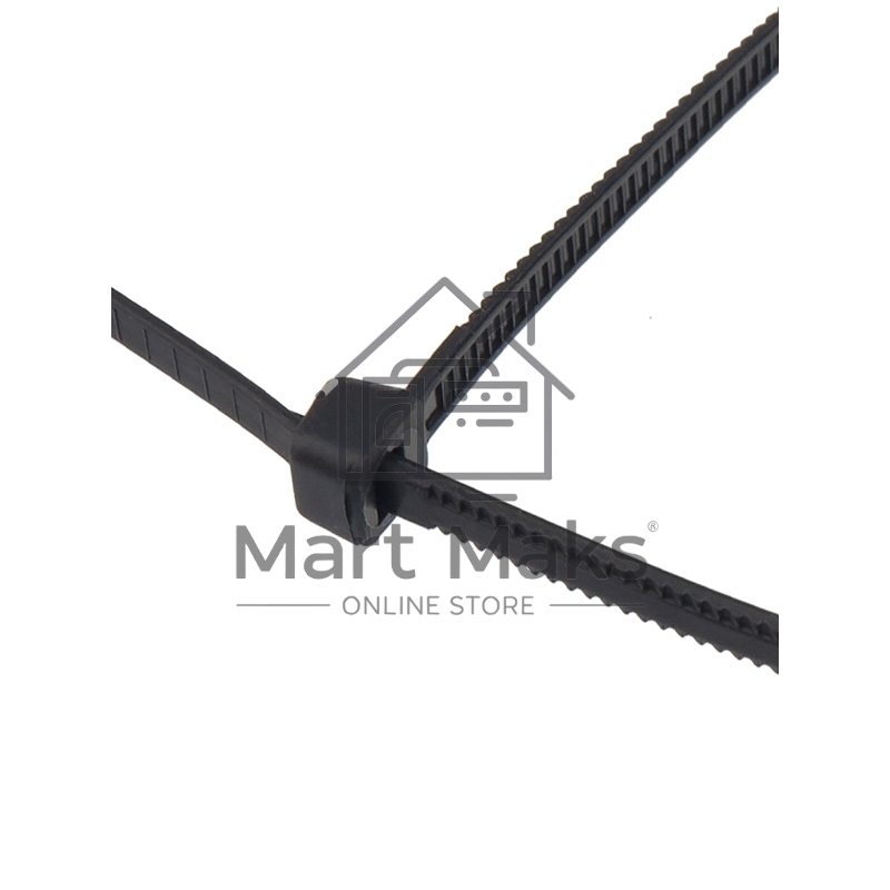 Хомут-стяжкa нейлоновая с тройным замком Rexant 200x4,8 мм, черная, упаковка 100 шт.