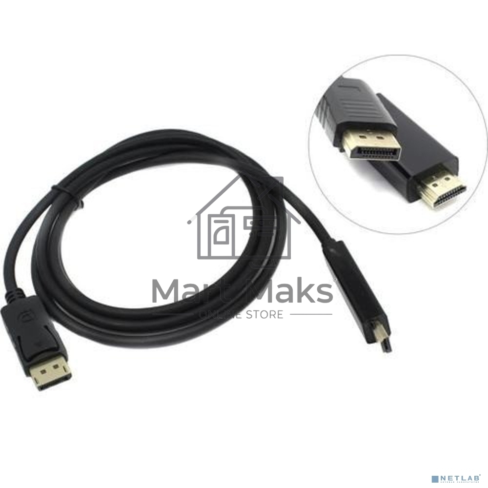 Кабель Exegate EX284915RUS DisplayPort-HDMI ExeGate EX-CC-DP-HDMI-1.8 (20M/19M, 1,8м, экран)