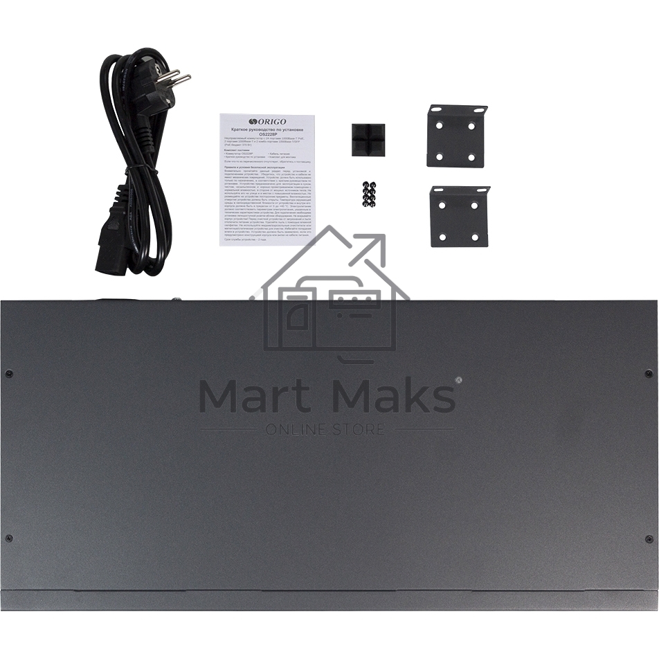 Неуправляемый PoE-коммутатор ORIGO Unmanaged Switch 26x1000Base-T (24x1000Base-T PoE), 2xCombo 1000Base-T/SFP, PoE Budget 370W, Long-range PoE up to 250m, 19