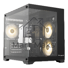 Компьютерный корпус HSPD F330, Panoramic Mini-tower, черный, TG, 0.5 SPCC, 3x120мм ARGB mATX, mITX 160/400/200мм 1x2.5