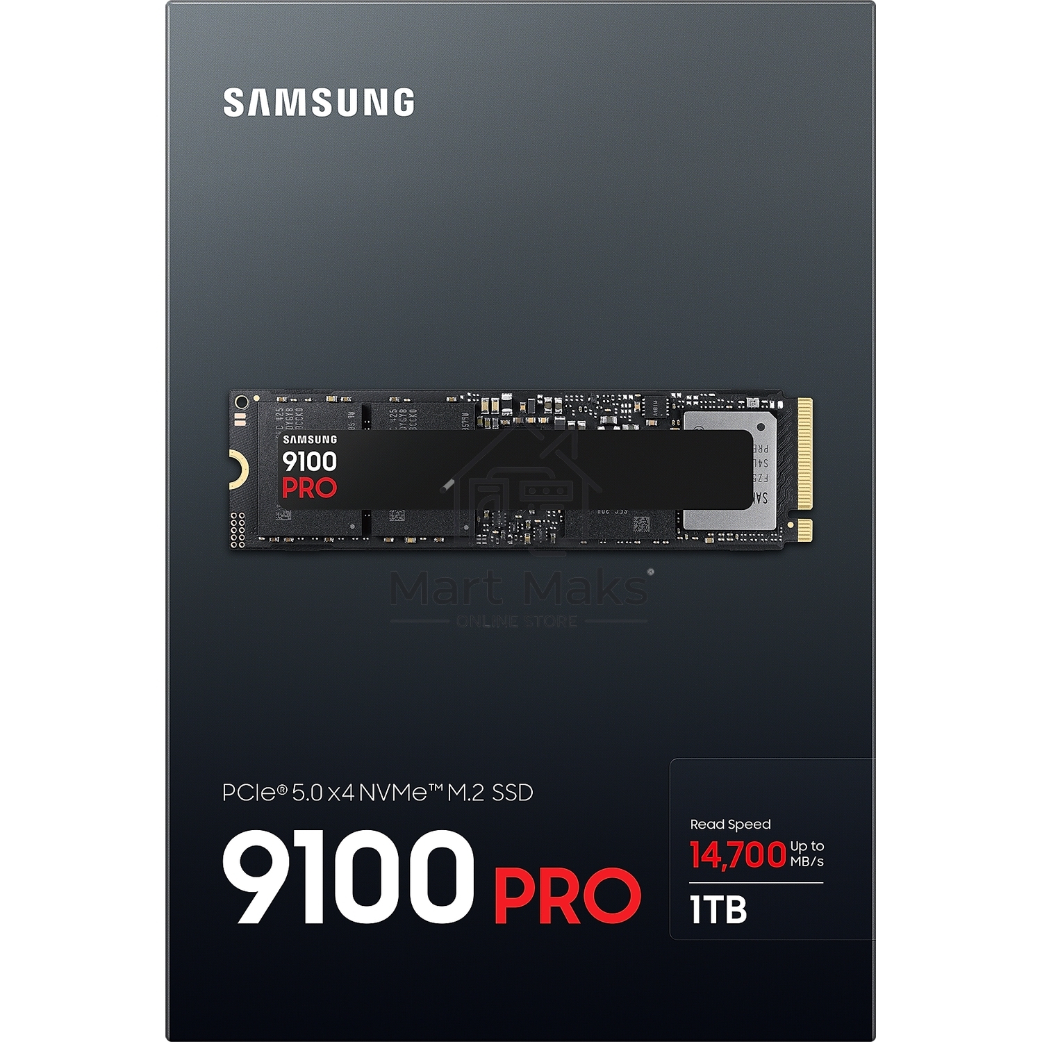 Накопитель SSD 1TB Samsung 9100 PRO, M.2, PCI-E 5.0 x4, TLC 3D NAND [R/W - 14800/13400 MB/s]