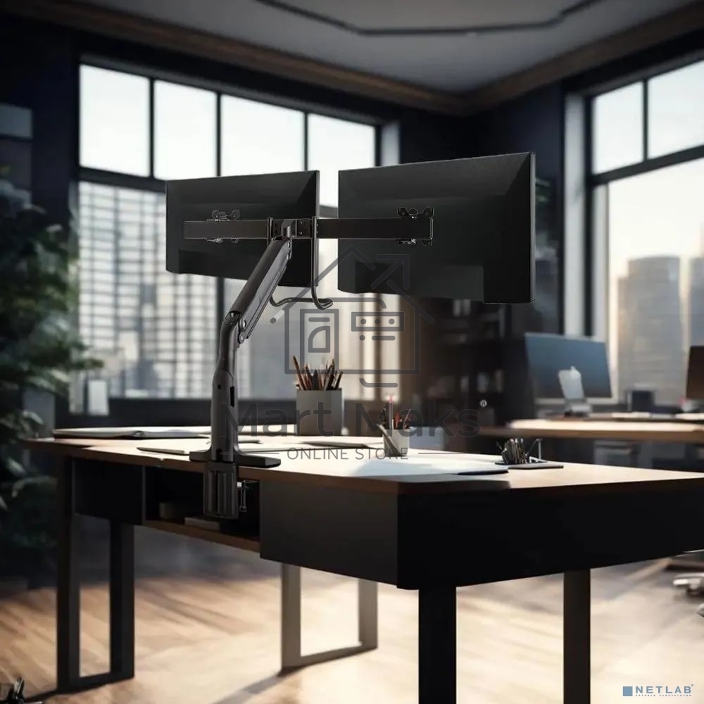 Кронштейн Kromax OFFICE-20 черный, 1 шт/уп. Кр. алюм. настол. для мон. 17