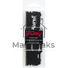 Оперативная память Kingston Fury Beast, DDR5, 32Gb (1x32Gb), 6000MHz, CL30, DIMM, с радиатором, RGb, черный
