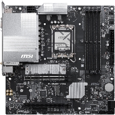 Материнская плата MSI PRO B860M-P WIFI6E, LGA 1851, Intel B860, 4xDDR5 (до 256 ГБ), 4xSATA, 2xM.2 (1xPCIe 5.0, 1xPCIe 4.0), 1xPCIe 5.0 x16, 1xPCIe 4.0 x16, 1xVGA, 1xHDMI, 2xDP, 1x2.5Gb LAN, Wi-Fi 6E, Bluetooth 5.3, 3xUSB-A 5Gbps, 2xUSB-A 2.0, 3x3.5 мм, 7.1, чёрный, mATX