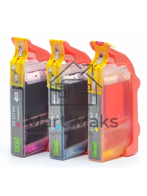 Картридж струйный Cactus СS-CLI8C/M/Y голубой/пурпурный/желтый (36 мл) для Canon MP470/500/530/600/800/810/830/970/MX850/iP4200/4300/520