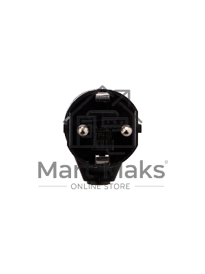 Вилка Евро угловая с з/к 16А черная Rexant