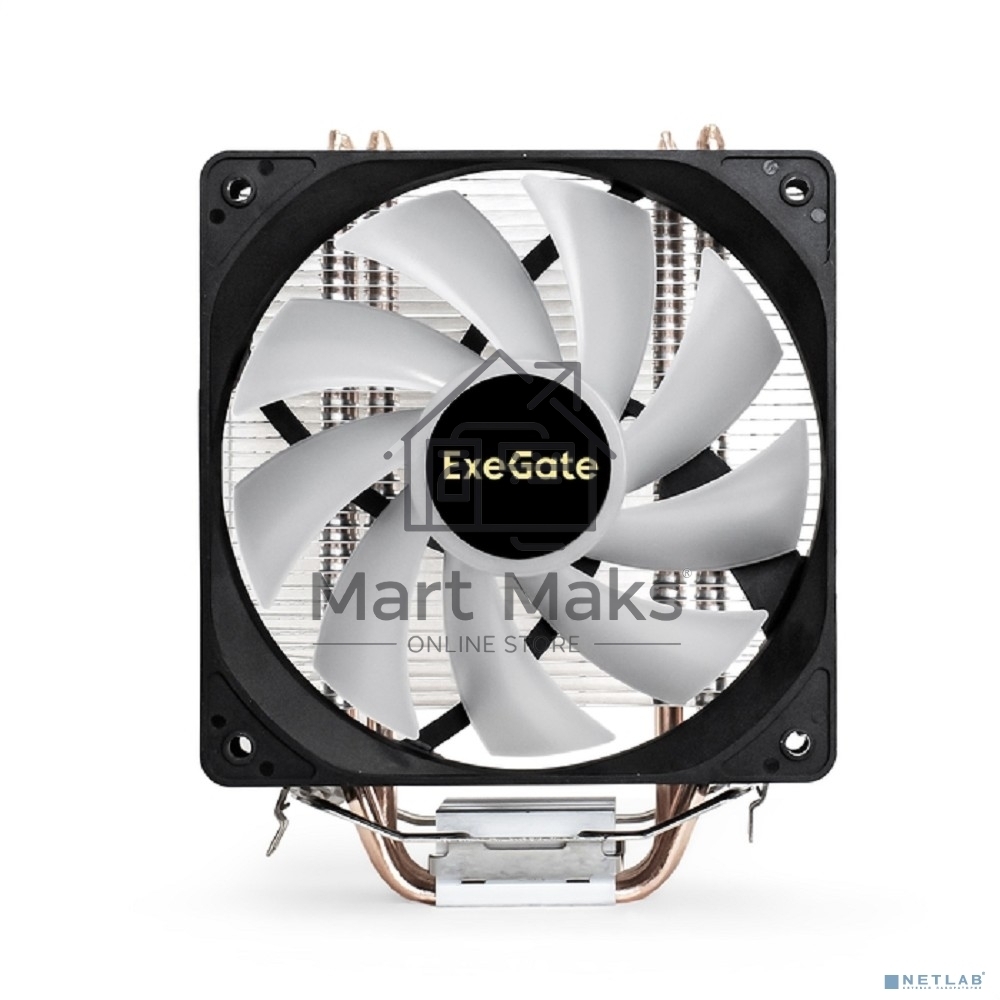 Кулер для процессора ExeGate Wizard EXX400V2-PWM.FRGB серебристый, 120 мм, алюминий/медь, 2400 об/мин, 24 дБ, 4 pin, 140 Вт, 155 мм