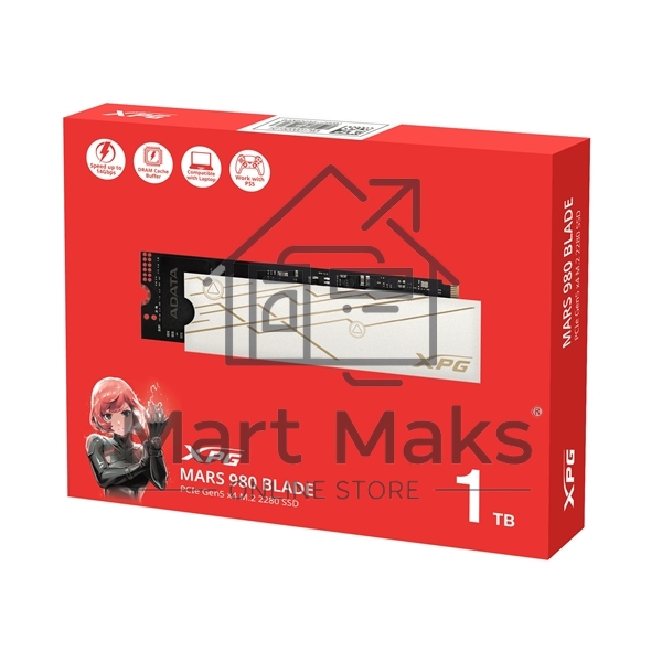 Твердотельный диск 1TB A-DATA XPG MARS 980 BLADE, M.2 2280, PCI-E 5x4, R/W -14000/10000 MB/s 3D-NAND