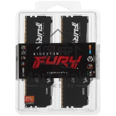 Оперативная память Kingston Fury Beast RGb, DDR5, 32Gb (2x16 Gb), 6000 MHz, CL30, радиатор, RGb, черный