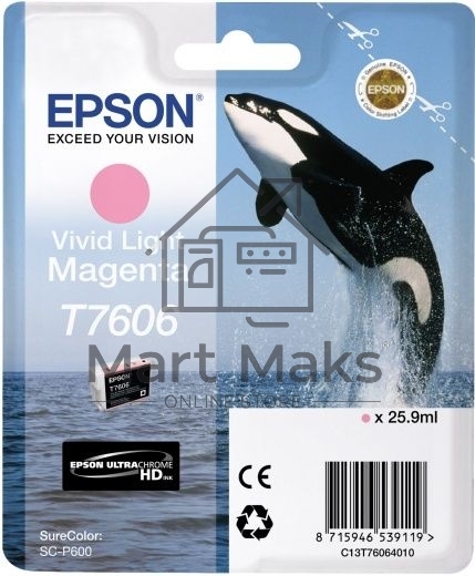 Картридж струйный Epson светло-пурпурный SC-P600