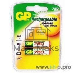 Аккумулятор GP Rechargeable NiMH 75AAAHC 750mAh, 2 шт AAA, 750мАч (2 шт. в клемшеле)