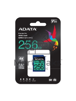 Флеш карта SD ADATA 256Gb ADATA Premier Pro SDXC Class 10 UHS-I U3 V30S 95/60 MB/s