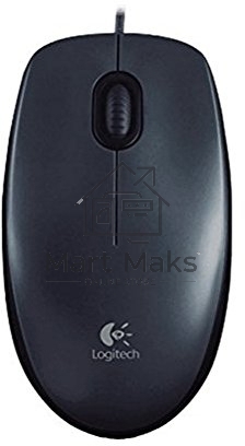 Мышь проводная Logitech M100/100R DARK/GREY (темно-серая/черная), 1000 dpi, USB, кнопки - 3