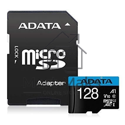 Флеш карта Micro SecureDigital 128Gb ADATA AUSDX128GUICL10A1-RA1 MicroSDXC Class 10 UHS-I, SD adapter