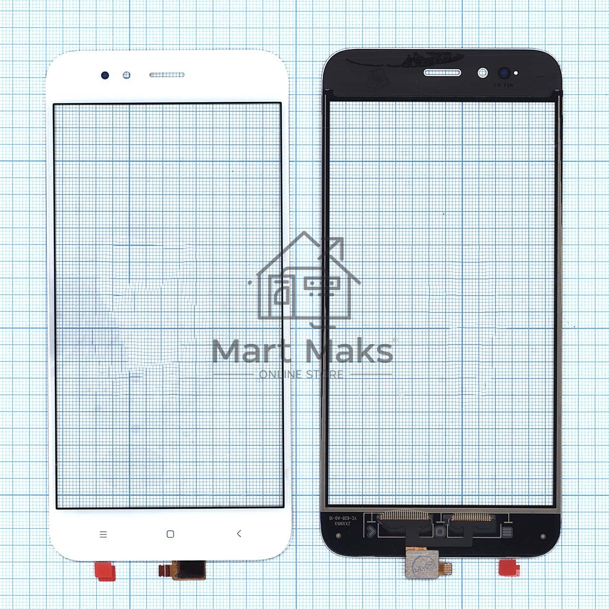 Сенсорное стекло (тачскрин) для Xiaomi Mi A1 / Mi 5X, белое