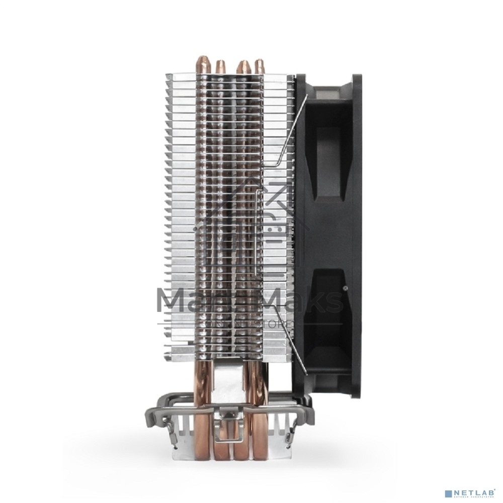 Кулер для процессора ExeGate Wizard EXX400V2-PWM.FRGB серебристый, 120 мм, алюминий/медь, 2400 об/мин, 24 дБ, 4 pin, 140 Вт, 155 мм