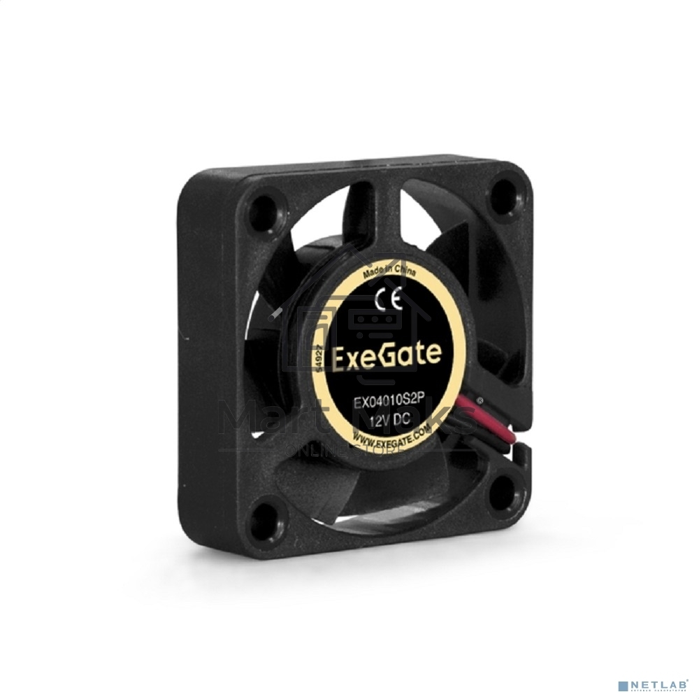 Вентилятор для корпуса ExeGate EX04010S2P черный, 40 мм, 5000 об/мин, 24 дБ, 2 pin