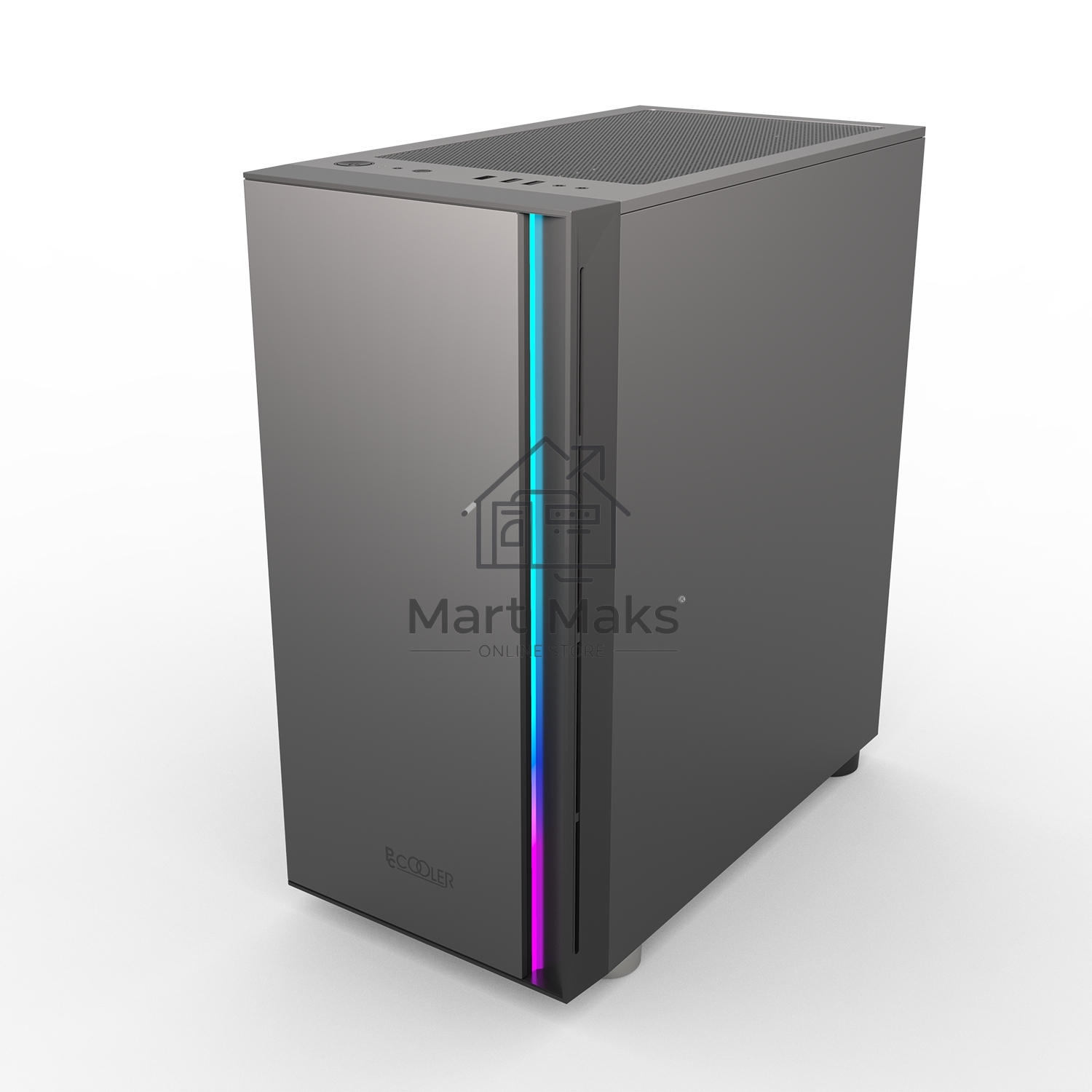 Компьютерный корпус без блока питания PCCOOLER LM300 ARGB BK, Flat Mid Tower, Black, TG, 0.45 SPCC, 1x120mm mATX, mITX 170/330/150mm 2x2.5