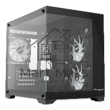 Компьютерный корпус HSPD F330, Panoramic Mini-tower, черный, TG, 0.5 SPCC, 3x120мм ARGB mATX, mITX 160/400/200мм 1x2.5