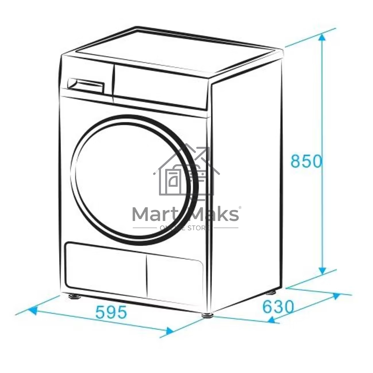 Сушильная машина MONSHER MDM 631 Blanc белый, 8 кг, сушка - тепловой насос, программ - 16, 59.5 x 84.5 x 62.5 см