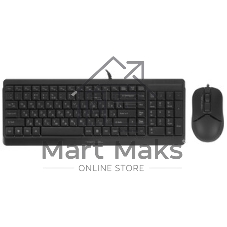 Комплект клавиатура+мышь A4Tech FStyler F1512 проводной, USB, 1200 DPI, черный