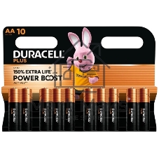 Батарейка Duracell Plus (Power Boost) LR6 AA BL10 Alkaline 1.5V (10/120) (10 шт.)