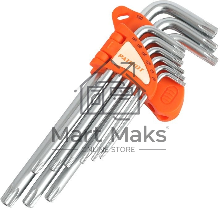 Набор ключей PATRIOT SKТ-9L, TORX, длинные, T10-T50, CRV, 9 шт