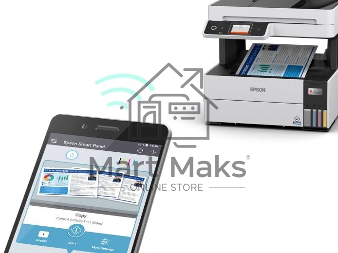 МФУ струйный Epson L6490 (C11CJ88405), A4, цветной, печ. до 17 стр/мин. (ч/б) до 9.5 стр/мин. (цвет), 1200 x 4800 dpi (печать) 1200x2400dpi (скан.), USB, RJ-45, Wi-Fi