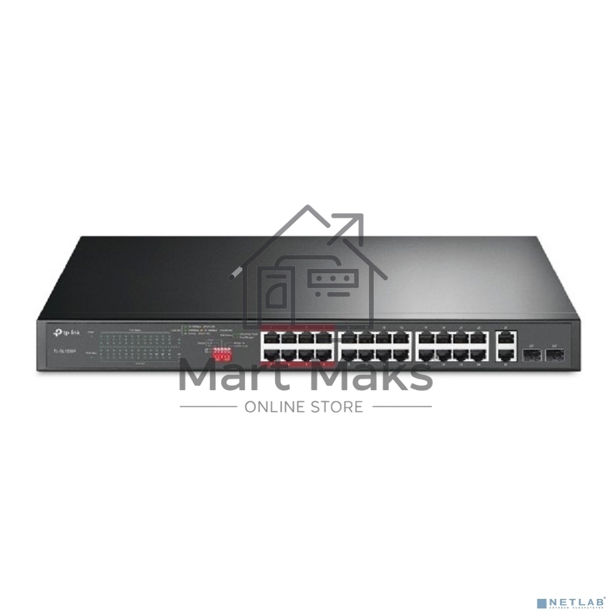 Коммутатор 24-port 10/100Mbps Unmanaged PoE+ Switch with 2 combo RJ-45/SFP uplink ports, metal case, rack mount, 24 802.3af/at compliant PoE+ ports, 2 gigabit combo RJ-45/SFP uplink ports, DIP switches for Extend mode, Isolation mode and Priority mode, up