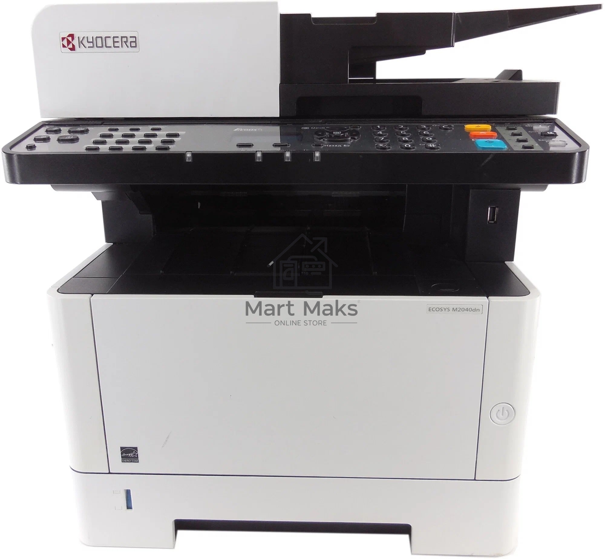 МФУ лазерный Kyocera Ecosys M2040dn (Азия) (1102S33AX0), A4, ч/б, печ. до 40 стр/мин., скан. до 40 стр/мин. (ч/б) 23 стр/мин. (цвет), 1200 x 1200 dpi (печать) 600x600dpi (скан.), USB, RJ-45 (старт.картр. TK-1178)