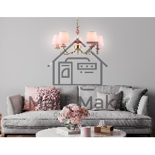 Люстра Ambrella light LH75024/5 GD/PI золото/розовый E14/5 max 40W D700*780