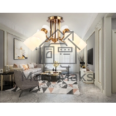 Светильник Ambrella light TR3218/5 GD/FR золото/белый матовый E27*5 max 40W D580*290