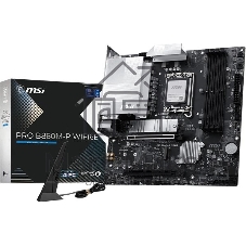 Материнская плата MSI PRO B860M-P WIFI6E, LGA 1851, Intel B860, 4xDDR5 (до 256 ГБ), 4xSATA, 2xM.2 (1xPCIe 5.0, 1xPCIe 4.0), 1xPCIe 5.0 x16, 1xPCIe 4.0 x16, 1xVGA, 1xHDMI, 2xDP, 1x2.5Gb LAN, Wi-Fi 6E, Bluetooth 5.3, 3xUSB-A 5Gbps, 2xUSB-A 2.0, 3x3.5 мм, 7.1, чёрный, mATX