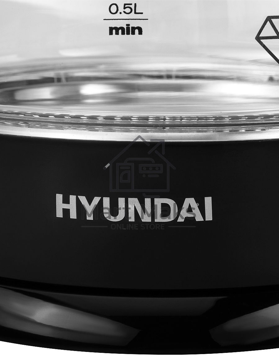 Чайник электрический Hyundai HYK-G2011 1.7л. 2200Вт черный (корпус: стекло)