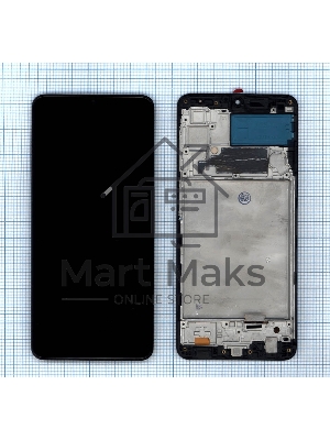 Дисплей для Samsung Galaxy A22 SM-A225F в сборе с тачскрином и рамкой (OLED) черный