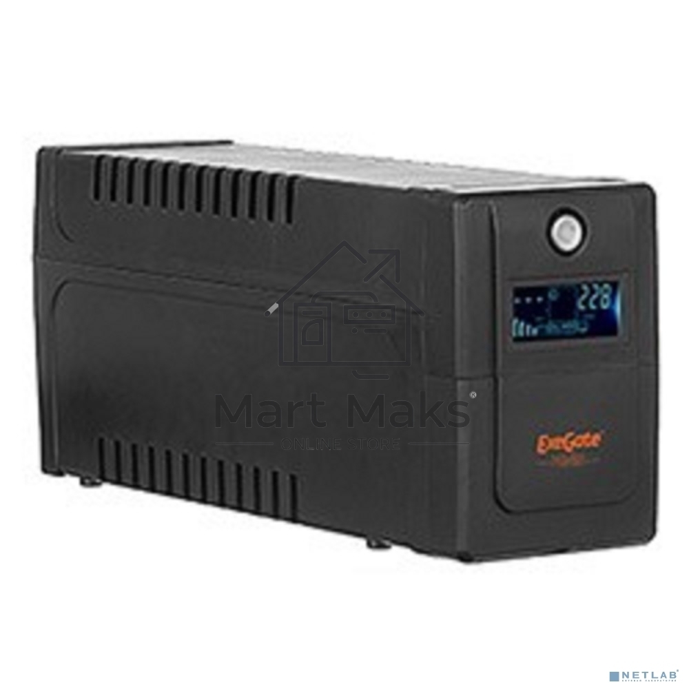 Источник бесперебойного питания ExeGate EP285568RUS Power Smart ULB-650.LCD.AVR.EURO <650VA/360W, LCD, AVR, 2 евророзетки, Black>